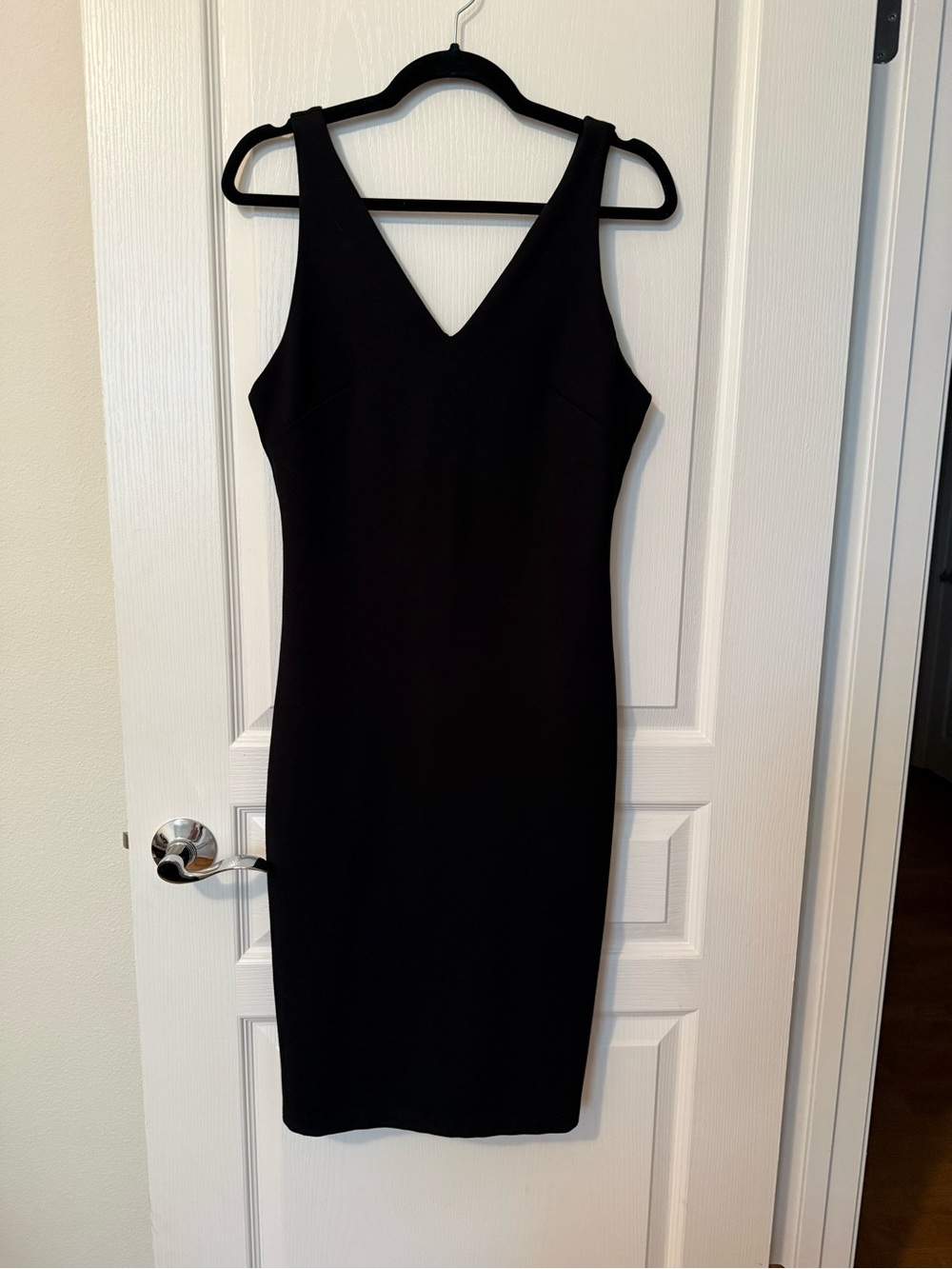 White House Black Market Black V-Neck Sheath Dress
